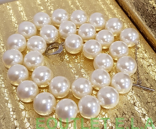 LARGE 14MM SHELL PEARLS NECKLACE-50cm